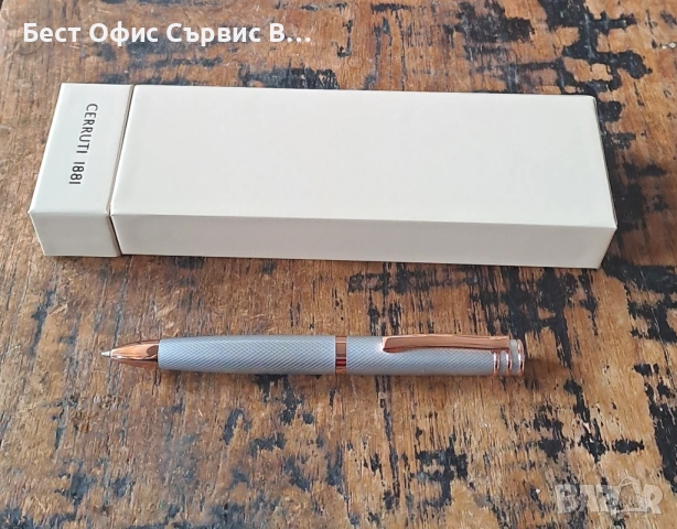 химикалка Cerruti 1881 Черути Austin Diamond сребро хром с розово злато, снимка 3 - Ученически пособия, канцеларски материали - 53337431