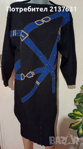 ДАМСКА ПЛЕТЕНА РОКЛЯ за зимата - Размер М / L , снимка 3 - Рокли - 44248268