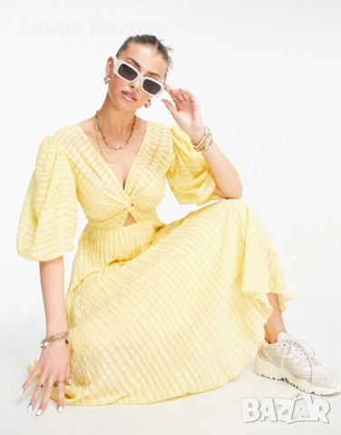 Asos ефектна рокля в жълто размер М/40, снимка 2 - Рокли - 51284957