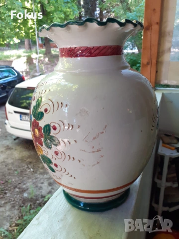 Много красива стара ръчно рисувана ваза керамика - Италия, снимка 4 - Антикварни и старинни предмети - 53478307