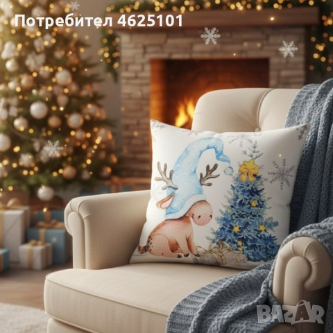 Коледни декоративни калъфки за възглавници – 7 уникални празнични дизайна,45×45см - 6 бр. в комплект, снимка 6 - Декорация за дома - 52080704