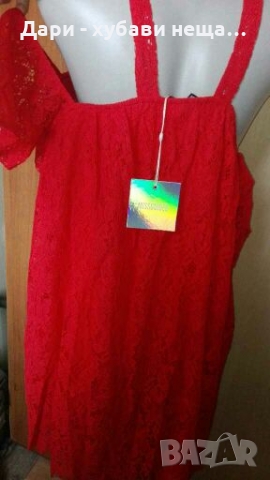 Рокля в червено, от дантела🍀❤XL,2XL, 3XL❤🍀арт.245, снимка 2 - Рокли - 36101072
