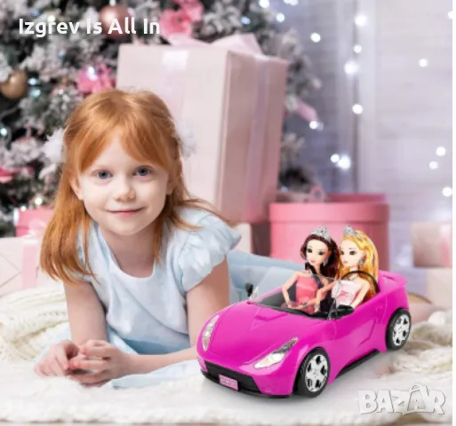 Кола за кукли "Fashion Girl Travel", glitter pink , снимка 2 - Кукли - 48139781