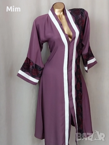 M/L Халат в лилаво с бродерия , снимка 7 - Нощници - 51862571