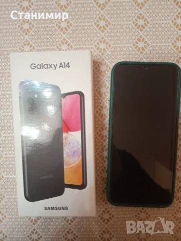 Продавам чисто нов Samsung Galaxy A14,с протектор(още 2 резерва),с гръб(масленозелен).
