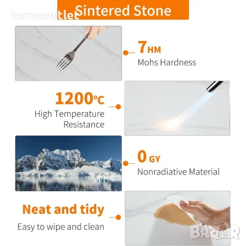 ПРОМОЦИЯ Елегантна конзолна маса с плот от синтерован камък WISFOR JJ-XZ841, снимка 6 - Маси - 50192399