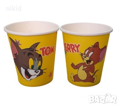 Том и Джери Tom and Jerry 10 бр картонени чаши парти рожден ден