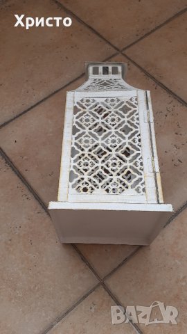 фенер метален ретро антикварен, за свещ кандило и други, метал , снимка 4 - Други - 34412259