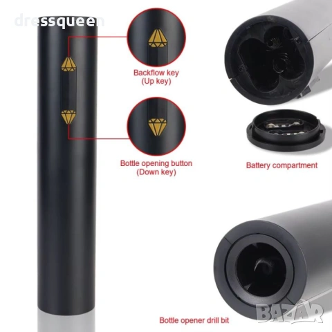 4565 Безжичен Тирбушон с Вградена Батерия – Автоматично Отваряне на Вино с Един Бутон, снимка 5 - Аксесоари за кухня - 53812928