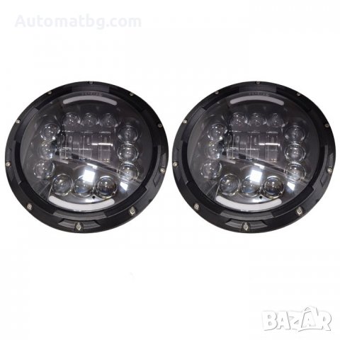 Комплект диодни халогени Automat, 75W, 12V, С мигач, Черен