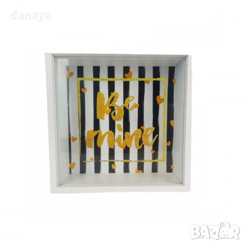 2759 Голяма дървена касичка с надпис Be mine, снимка 4 - Други - 36030425