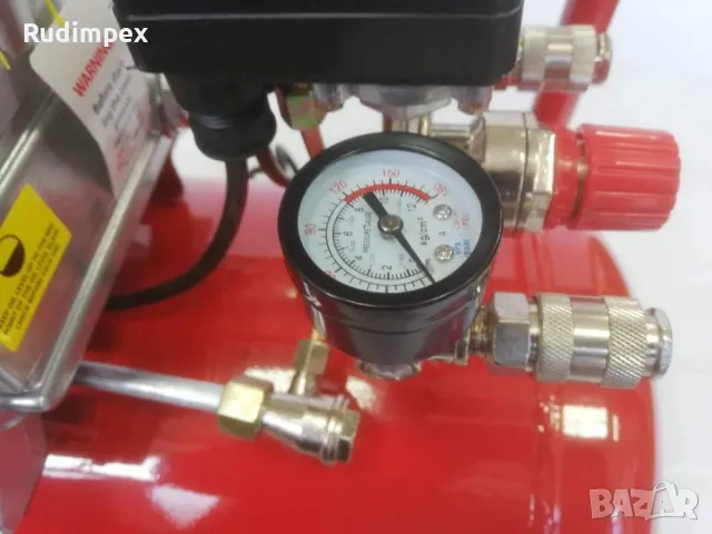 Компресор за въздух GREENYARD GY-AC24 - Резервоар 24 литра - 8 бара - 178 л/мин - 2 манометъра, снимка 12 - Компресори - 43183133