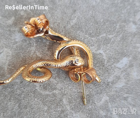 Нови обеци със змии, златисто и сребристо, снимка 2 - Обеци - 41802777