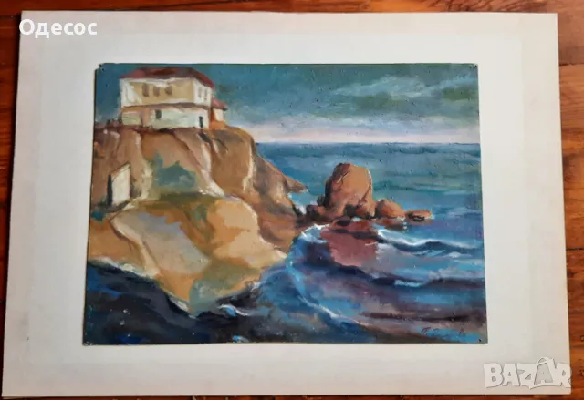 Георги Велчев,Стара маслена картина,Созопол 1936г, снимка 6 - Антикварни и старинни предмети - 49034483
