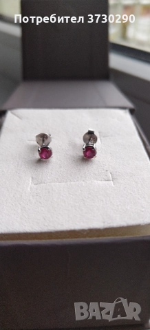 Златни обеци с естествени рубини 14к , снимка 3 - Обеци - 52315410