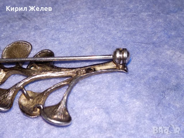 ФЛОРАЛНА СРЕБЪРНА ВИНТИДЖ БРОШКА ЛАКИРАНО СРЕБРО 925 РЕТРО СТИЛ БИЖУ МАЙСТОРСКА РЪЧНА РАБОТА 12332, снимка 14 - Други - 40757692
