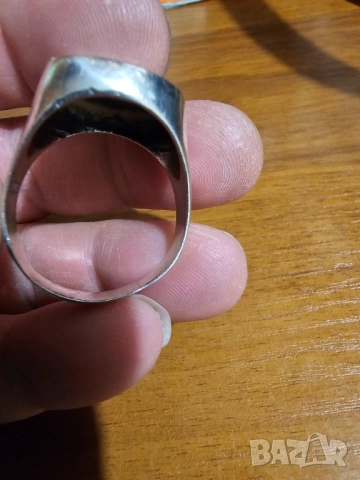 Огромен Стар османски сребърен пръстен с надпис Аллах е моят покровител сребро, снимка 4 - Пръстени - 51165450