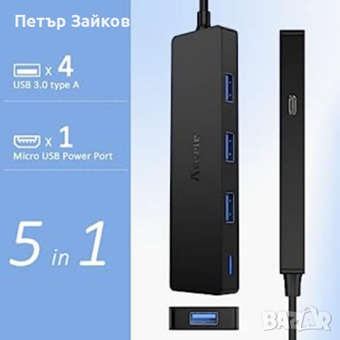 Хъб Aceele Ultra Slim Type C USB C Hub, снимка 2 - Друга електроника - 41426017