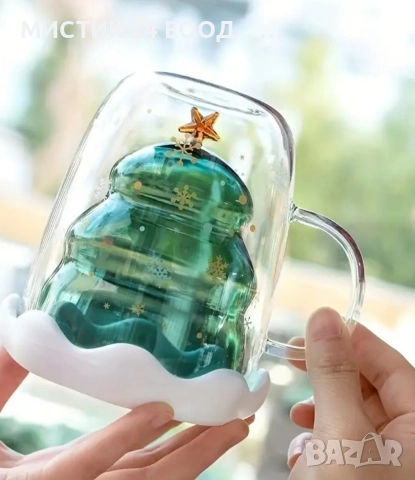 Коледна Чаша Изолирано Термо Стъкло с Капак , снимка 4 - Чаши - 52770944