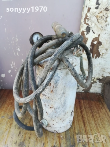 СТАРА ПОМПА С МАНОМЕТЪР И МАРКУЧ 191025, снимка 5 - Антикварни и старинни предмети - 52105519