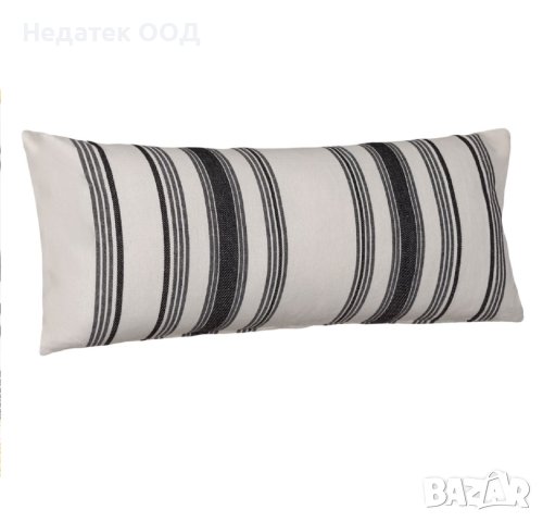 Декоративнa възглавница, 70x30см, Бялo/ чернo/ райе