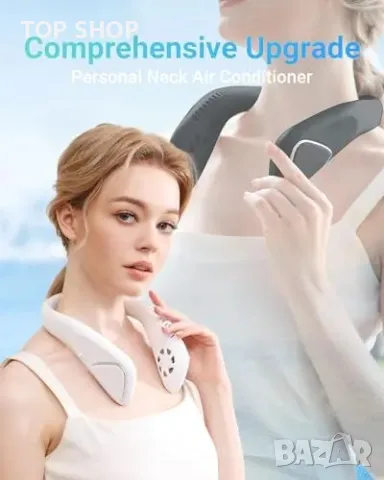 Нов Преносим безшумен вентилатор за врат, USB-C, 6000mAh, 3 скорости, снимка 2 - Друга електроника - 49804796