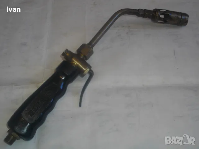 35см ГАЗОВА ГОРЕЛКА СЪС СПУСЪК Старо качество немска ELGA Масивна бакелит бронз, снимка 12 - Други инструменти - 47939396