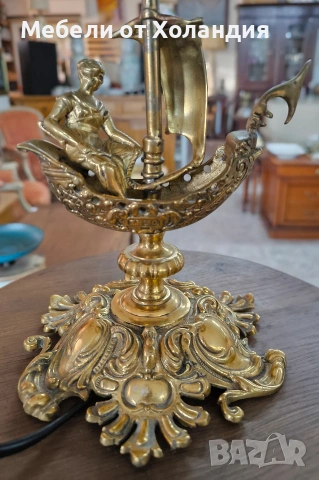 Бронзова настолна лампа, снимка 3 - Настолни лампи - 53074184