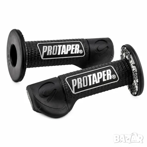 Черно-сиво-бели дръжки ProTaper за мотор