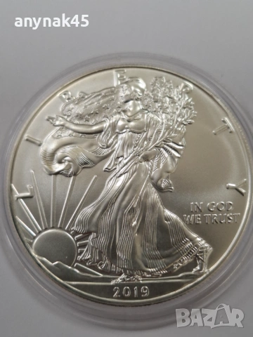 Сребро 1 oz. Американски орел, снимка 3 - Нумизматика и бонистика - 53580214