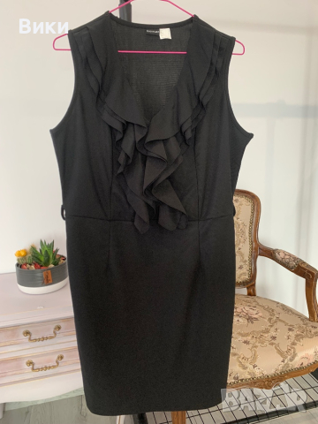 Елегантна черна рокля в размер XL, снимка 8 - Рокли - 44518647