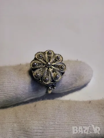 Сребърен пръстен филигран , снимка 1