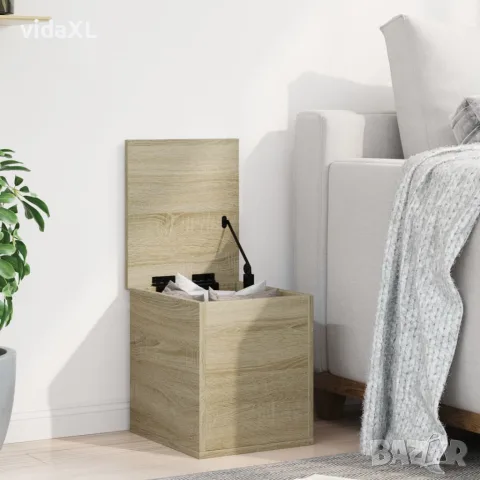 vidaXL Кутия за съхранение дъб сонома 30x35x35 см инженерно дърво, снимка 3 - Скринове - 56148209