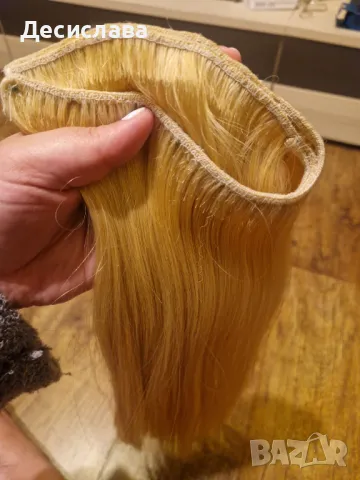 Славянска коса, естествена - на треса за трайно поставяне, рус цвят, снимка 3 - Аксесоари за коса - 49744250