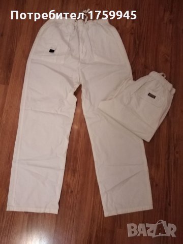 Дамски бял шушляков панталон , снимка 1 - Панталони - 35662439