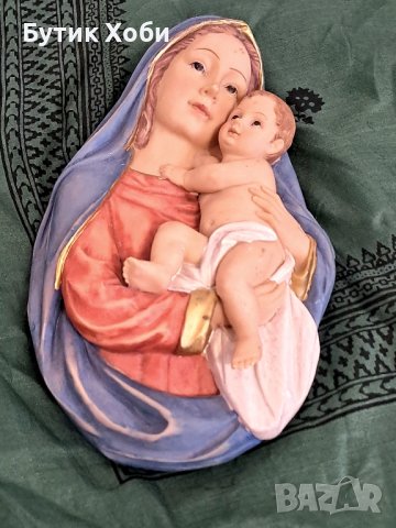 Италианско пано/барелеф,,Мадона с младенеца,,, снимка 3 - Антикварни и старинни предмети - 41759733