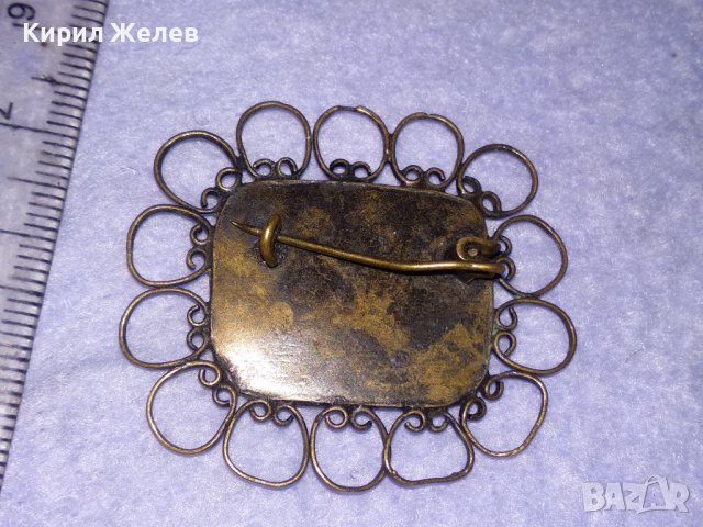 СТАРИННА БРОНЗОВА ЕМАЙЛИРАНА ФИЛИГРАННА РЕТРО БРОШКА МАЙСТОРСКА РЪЧНА ИЗРАБОТКА 38680, снимка 8 - Антикварни и старинни предмети - 41622832