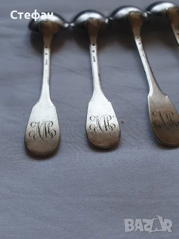 Комплект посребрени лъжички, снимка 4 - Антикварни и старинни предмети - 49471008