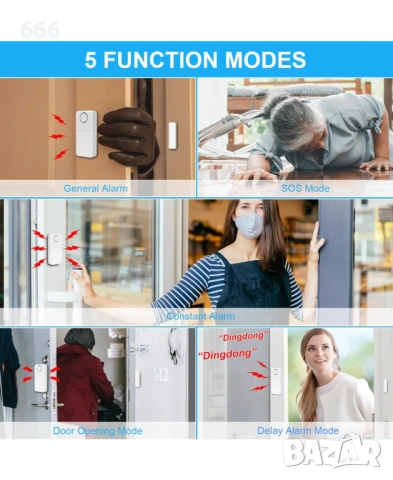 Аларма с 2 дистанционни управления, снимка 4 - Друга електроника - 53570575