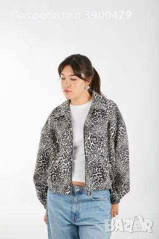 Дамско Късо Яке Leopard bomber jacket