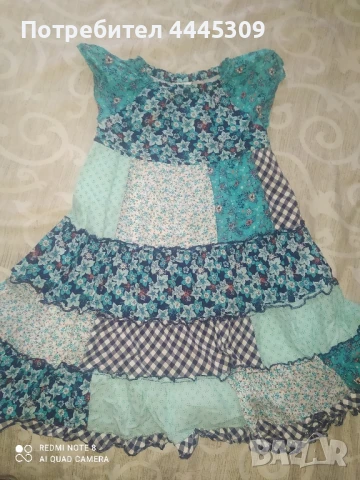 Тюркоазена рокличка 8-9 г, снимка 2 - Детски рокли и поли - 50646420