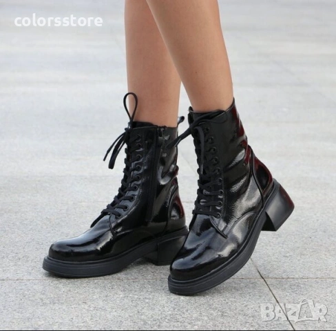 Равни боти - черен лак - BMG10 