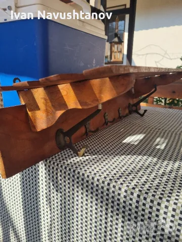 Дървена закачалка с лавица за шапки , снимка 3 - Закачалки - 49244967