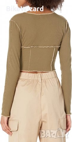 The Drop Everleigh с дълъг ръкав с изрязан топ с открити шевове Blusen XXS Размер НОВА, снимка 3 - Блузи с дълъг ръкав и пуловери - 39097368