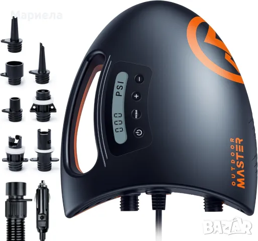 Помпа OutdoorMaster 2OutdoorMaster 20PSI SUP въздушна помпа с високо налягане Shark ,12V DC конектор