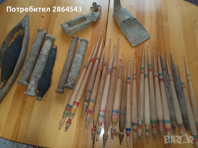 Продавам старинни вретена, совалка, паламарка., снимка 5 - Антикварни и старинни предмети - 39476181