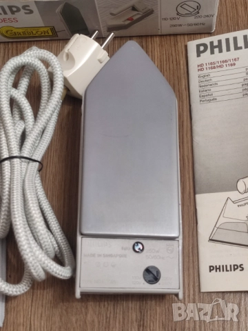 Мини туристическа ютия Philips Stewardess 220V / 110V с незалепваща гладеща повърхност, снимка 8 - Ютии - 52353409