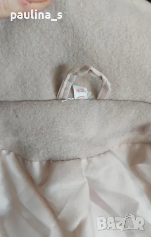 Вълнено Бежово палто "C&A" и аксесоар с бижу / голям размер , снимка 15 - Палта, манта - 48000303