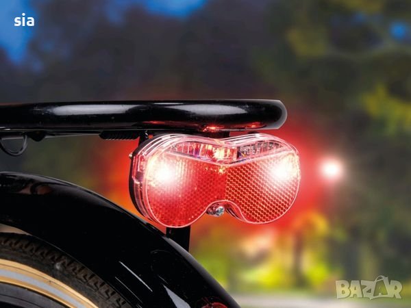 Заден стоп за велосипед, скутер, тротинетка, вграден рефлектор, 3 светодиода, батерии, снимка 1 - Аксесоари за велосипеди - 44493326