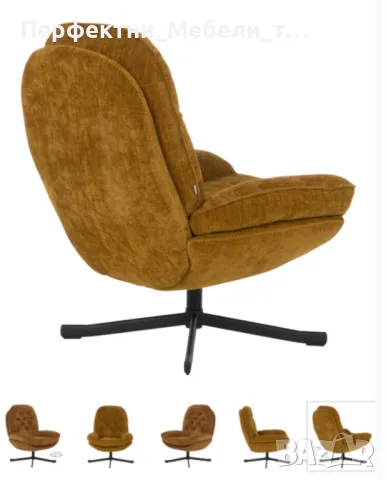 За офиса или за дома,за хотела или лоби бара-луксозен въртящ се фотьойл кресло,мека мебел, снимка 5 - Столове за офис - 47852362